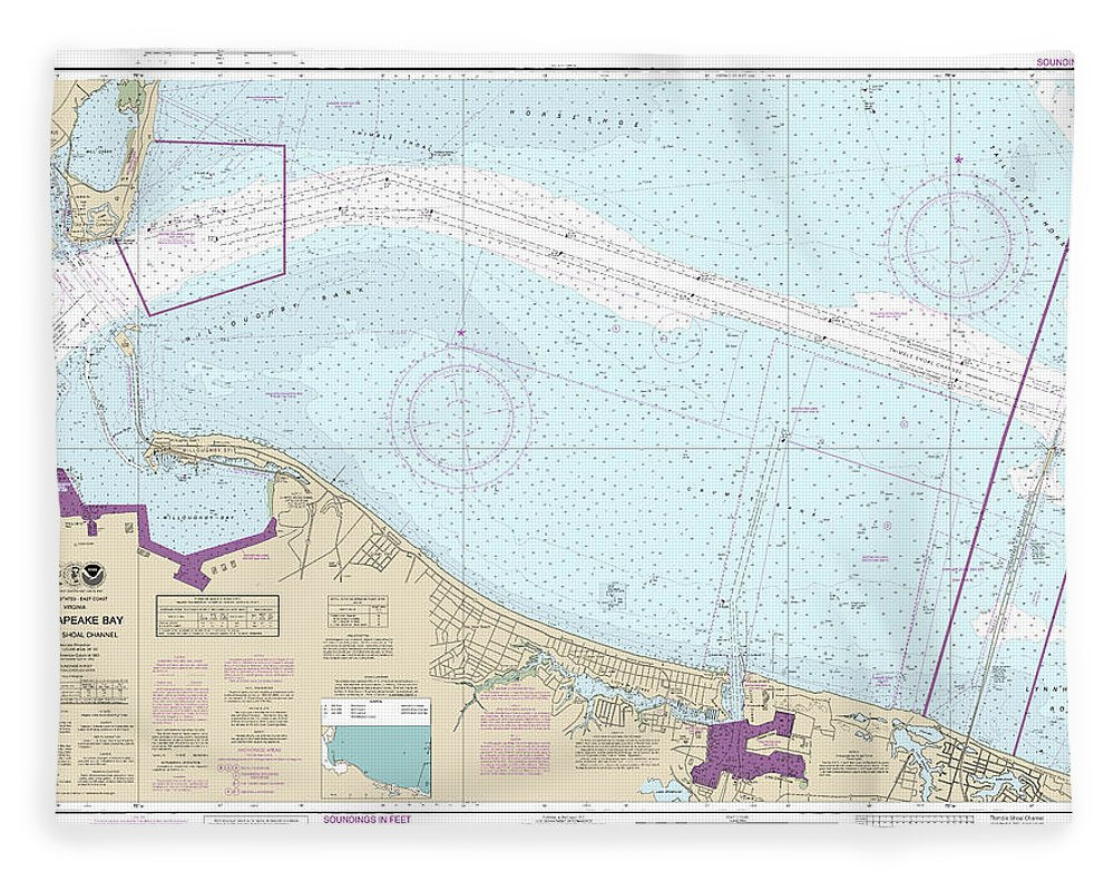 Nautical Chart-12256 Chesapeake Bay Thimble Shoal Channel - Blanket