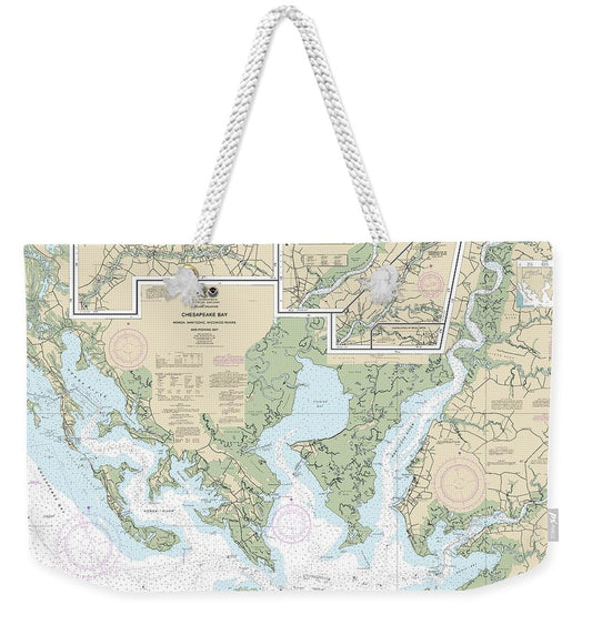 Nautical Chart-12261 Chesapeake Bay Honga, Nanticoke, Wicomico Rivers-fishing Bay - Weekender Tote Bag
