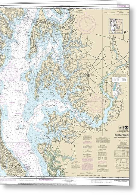 Nautical Chart-12263 Chesapeake Bay Cove Point-sandy Point - Greeting Card