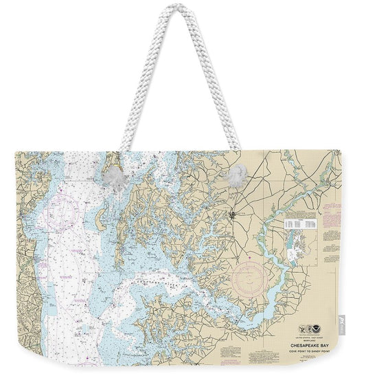 Nautical Chart-12263 Chesapeake Bay Cove Point-sandy Point - Weekender Tote Bag