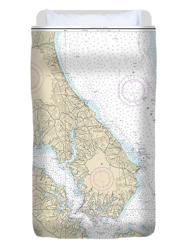 Nautical Chart-12264 Chesapeake Bay Patuxent River-vicinity - Duvet Cover