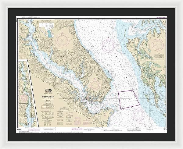 Nautical Chart-12264 Chesapeake Bay Patuxent River-vicinity - Framed Print
