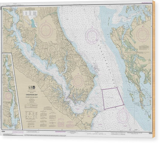 Nautical Chart-12264 Chesapeake Bay Patuxent River-Vicinity Wood Print