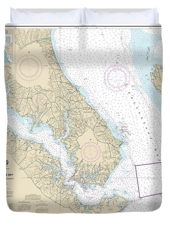 Nautical Chart-12264 Chesapeake Bay Patuxent River-vicinity - Duvet Cover