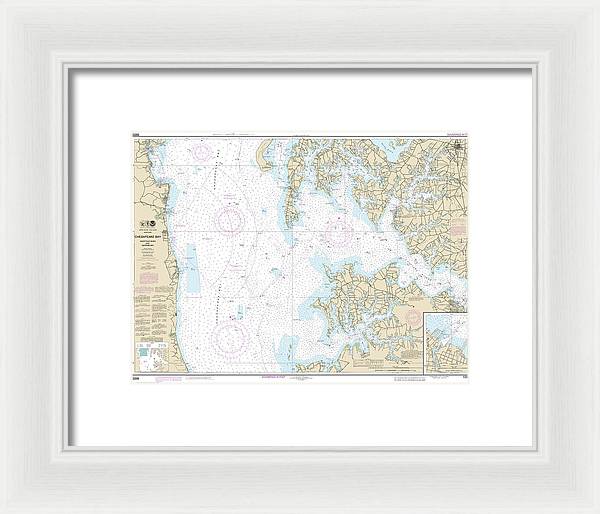 Nautical Chart-12266 Chesapeake Bay Choptank River-herring Bay, Cambridge - Framed Print