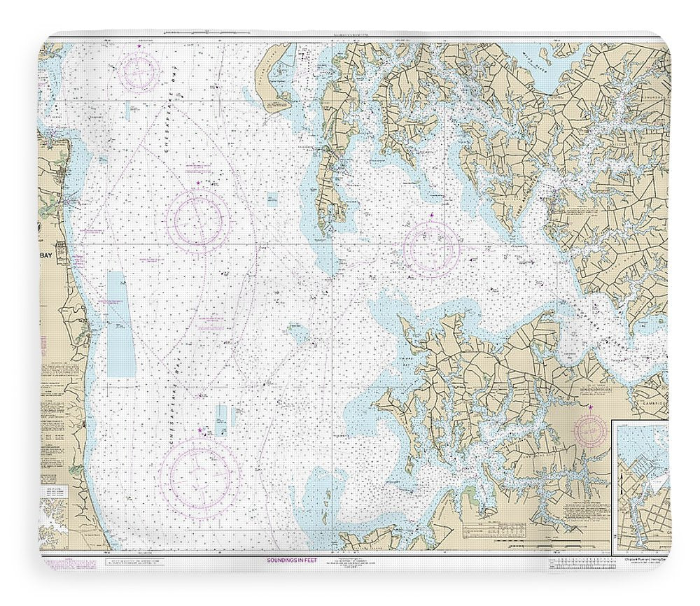 Nautical Chart-12266 Chesapeake Bay Choptank River-herring Bay, Cambridge - Blanket