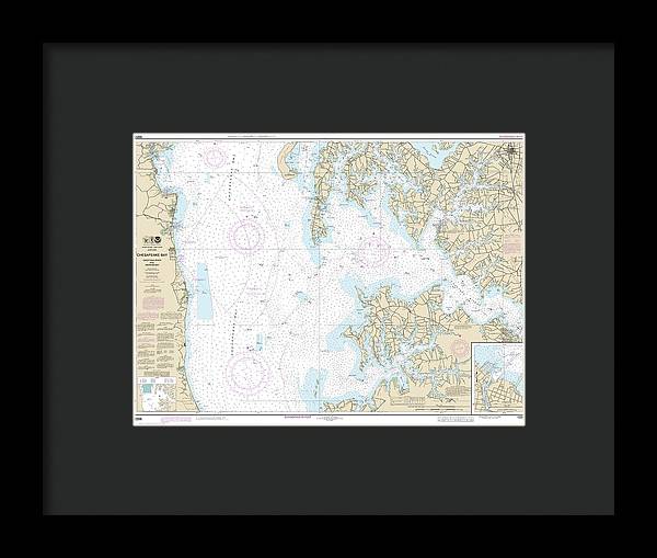 Nautical Chart-12266 Chesapeake Bay Choptank River-herring Bay, Cambridge - Framed Print