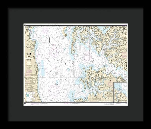 Nautical Chart-12266 Chesapeake Bay Choptank River-herring Bay, Cambridge - Framed Print