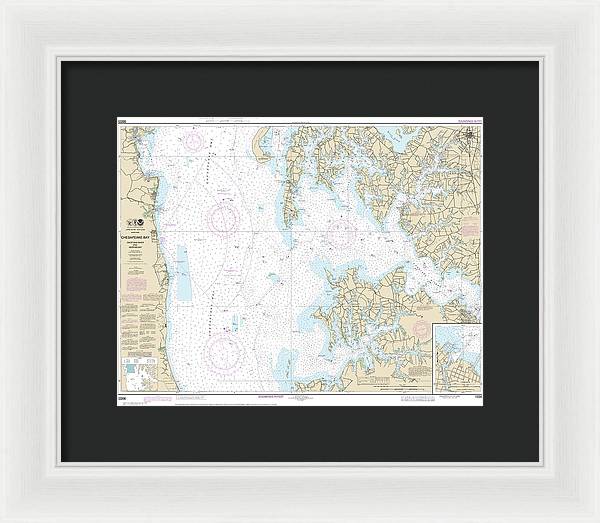 Nautical Chart-12266 Chesapeake Bay Choptank River-herring Bay, Cambridge - Framed Print