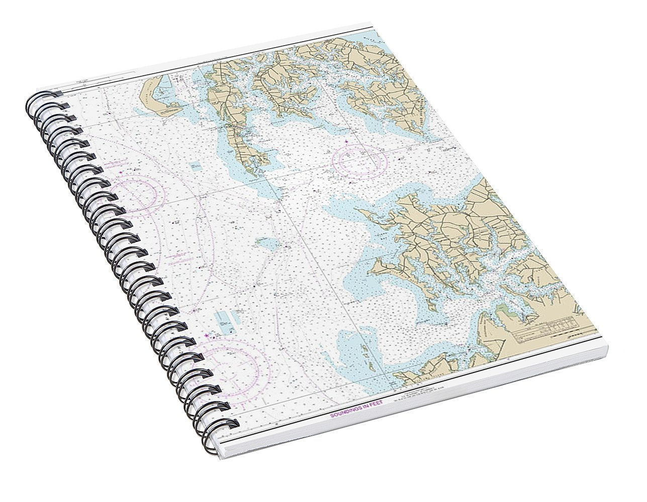 Nautical Chart-12266 Chesapeake Bay Choptank River-herring Bay, Cambridge - Spiral Notebook