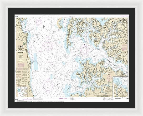 Nautical Chart-12266 Chesapeake Bay Choptank River-herring Bay, Cambridge - Framed Print