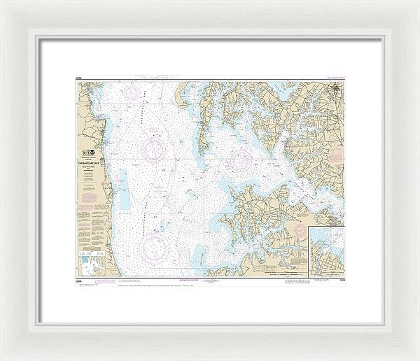 Nautical Chart-12266 Chesapeake Bay Choptank River-herring Bay, Cambridge - Framed Print