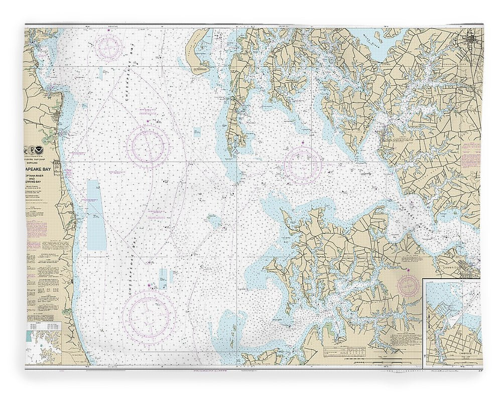 Nautical Chart-12266 Chesapeake Bay Choptank River-herring Bay, Cambridge - Blanket