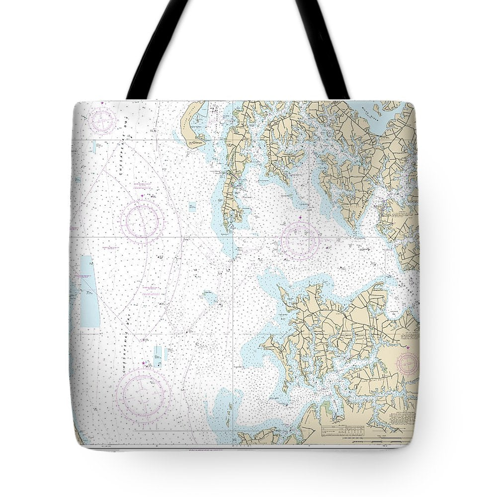 Nautical Chart-12266 Chesapeake Bay Choptank River-herring Bay, Cambridge - Tote Bag