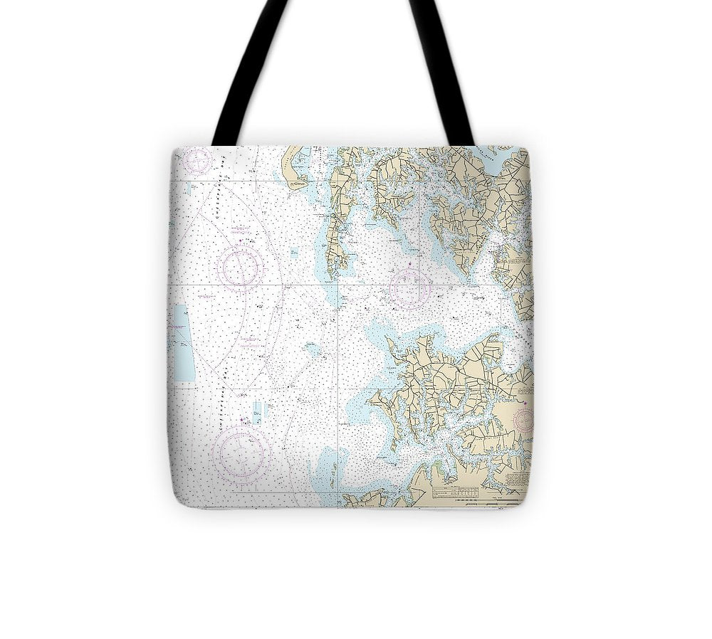 Nautical Chart 12266 Chesapeake Bay Choptank River Herring Bay, Cambridge Tote Bag