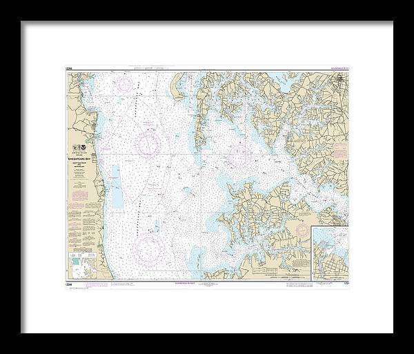 Nautical Chart-12266 Chesapeake Bay Choptank River-herring Bay, Cambridge - Framed Print