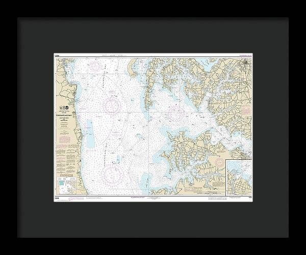 Nautical Chart-12266 Chesapeake Bay Choptank River-herring Bay, Cambridge - Framed Print