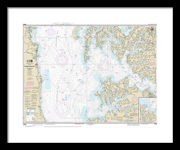 Nautical Chart-12266 Chesapeake Bay Choptank River-herring Bay, Cambridge - Framed Print