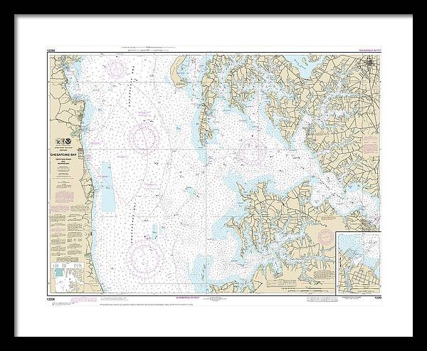 Nautical Chart-12266 Chesapeake Bay Choptank River-herring Bay, Cambridge - Framed Print