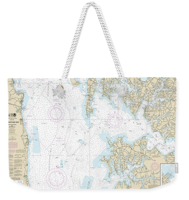 Nautical Chart-12266 Chesapeake Bay Choptank River-herring Bay, Cambridge - Weekender Tote Bag