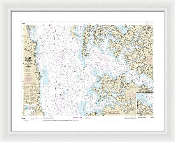 Nautical Chart-12266 Chesapeake Bay Choptank River-herring Bay, Cambridge - Framed Print