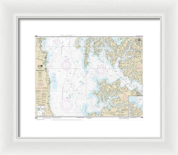 Nautical Chart-12266 Chesapeake Bay Choptank River-herring Bay, Cambridge - Framed Print