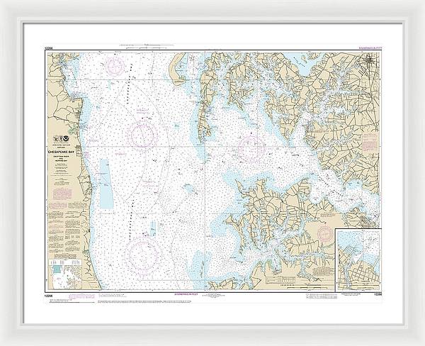 Nautical Chart-12266 Chesapeake Bay Choptank River-herring Bay, Cambridge - Framed Print