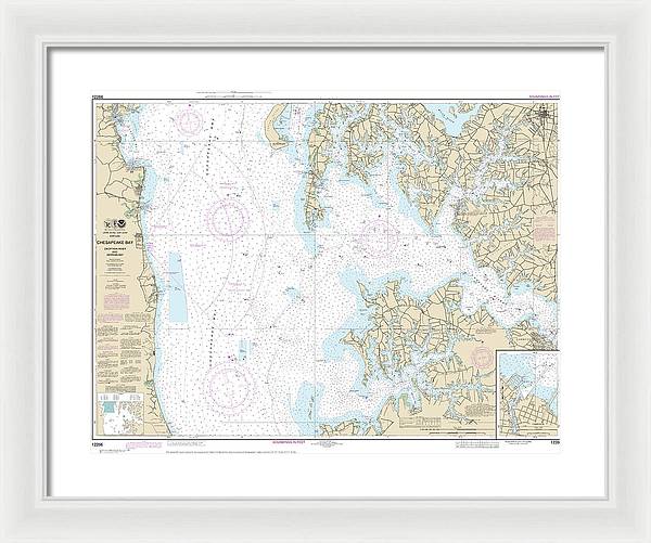 Nautical Chart-12266 Chesapeake Bay Choptank River-herring Bay, Cambridge - Framed Print