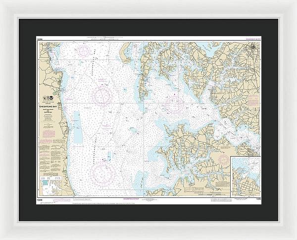 Nautical Chart-12266 Chesapeake Bay Choptank River-herring Bay, Cambridge - Framed Print