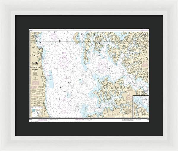 Nautical Chart-12266 Chesapeake Bay Choptank River-herring Bay, Cambridge - Framed Print