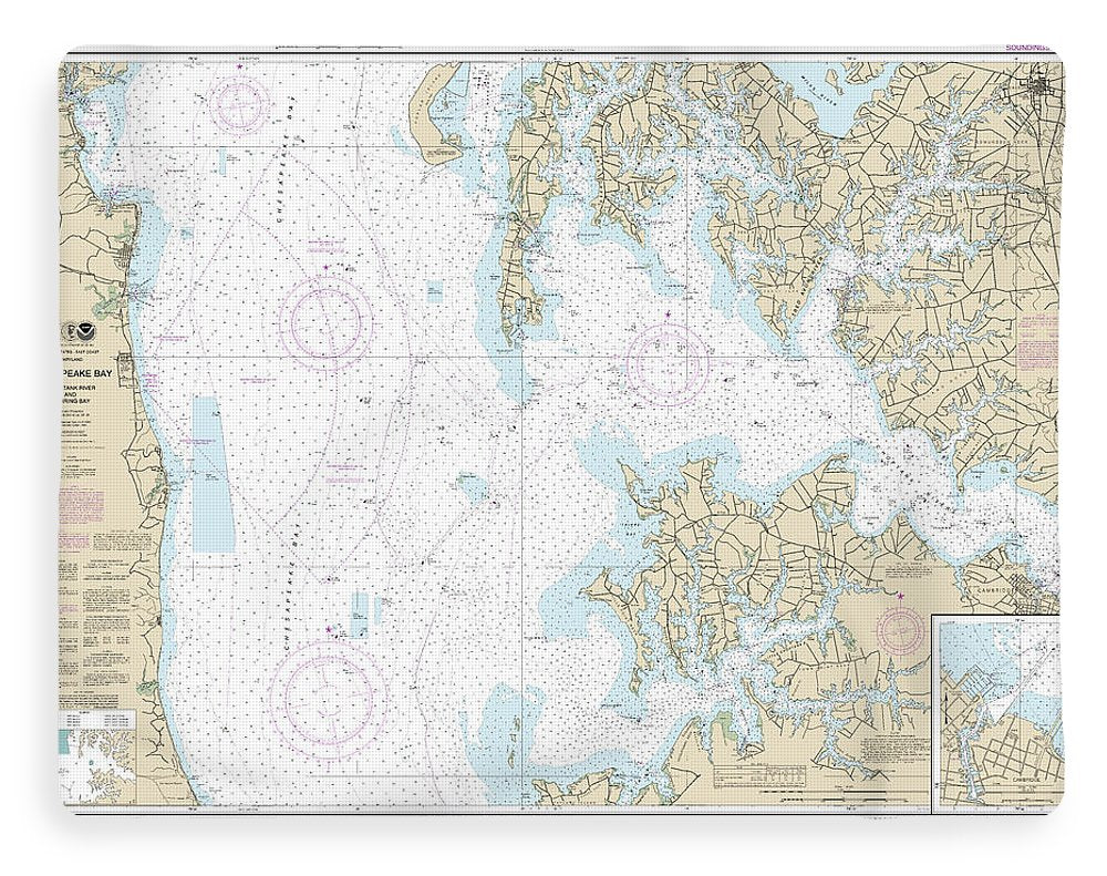 Nautical Chart-12266 Chesapeake Bay Choptank River-herring Bay, Cambridge - Blanket