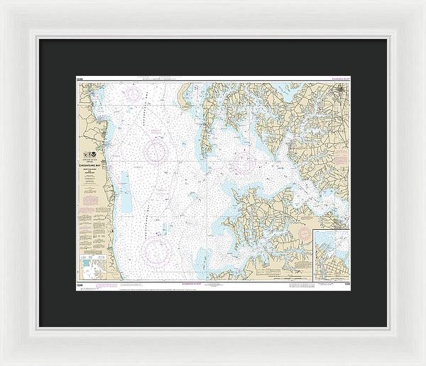 Nautical Chart-12266 Chesapeake Bay Choptank River-herring Bay, Cambridge - Framed Print