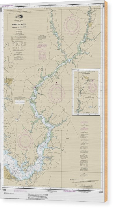 Nautical Chart-12268 Choptank River Cambridge-Greensboro Wood Print