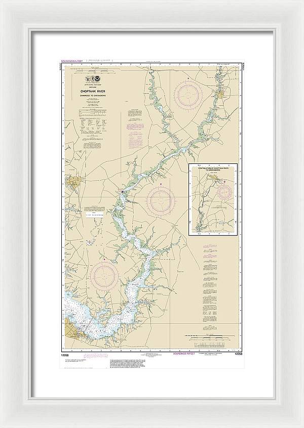 Nautical Chart-12268 Choptank River Cambridge-greensboro - Framed Print