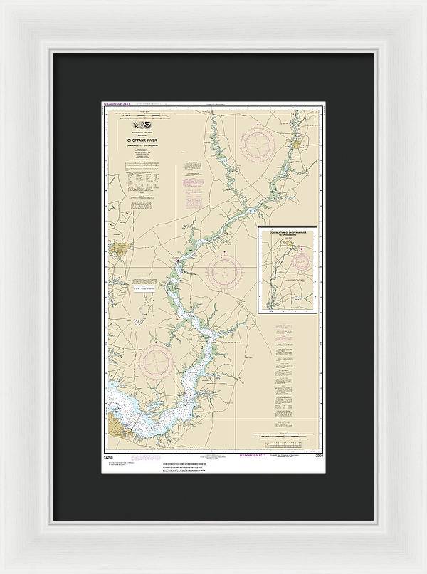 Nautical Chart-12268 Choptank River Cambridge-greensboro - Framed Print