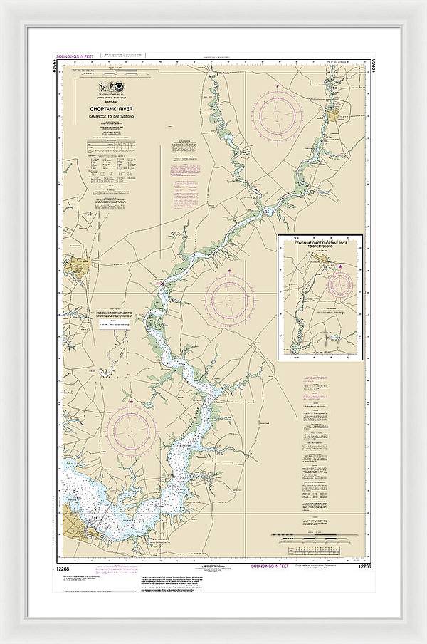 Nautical Chart-12268 Choptank River Cambridge-greensboro - Framed Print