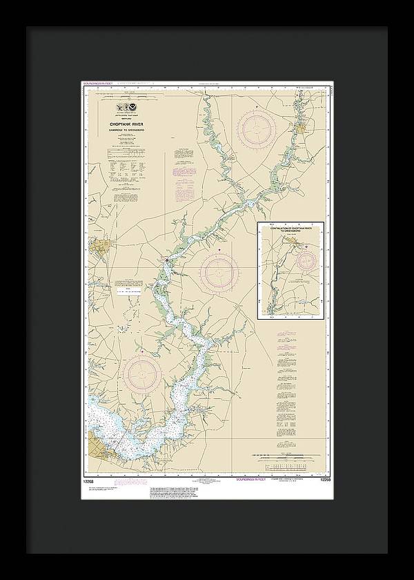 Nautical Chart-12268 Choptank River Cambridge-greensboro - Framed Print