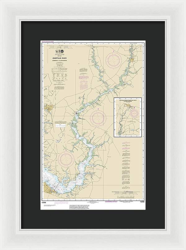 Nautical Chart-12268 Choptank River Cambridge-greensboro - Framed Print