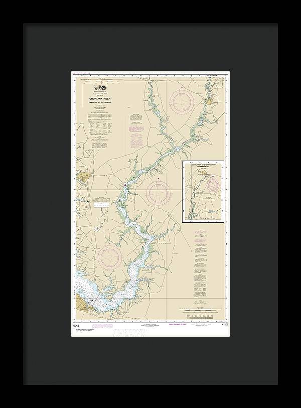 Nautical Chart-12268 Choptank River Cambridge-greensboro - Framed Print