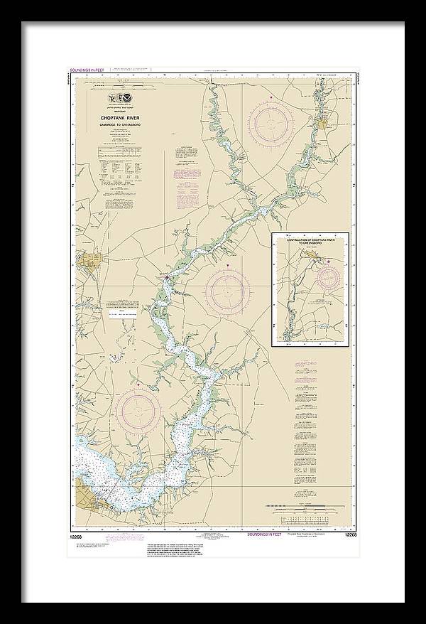 Nautical Chart-12268 Choptank River Cambridge-greensboro - Framed Print