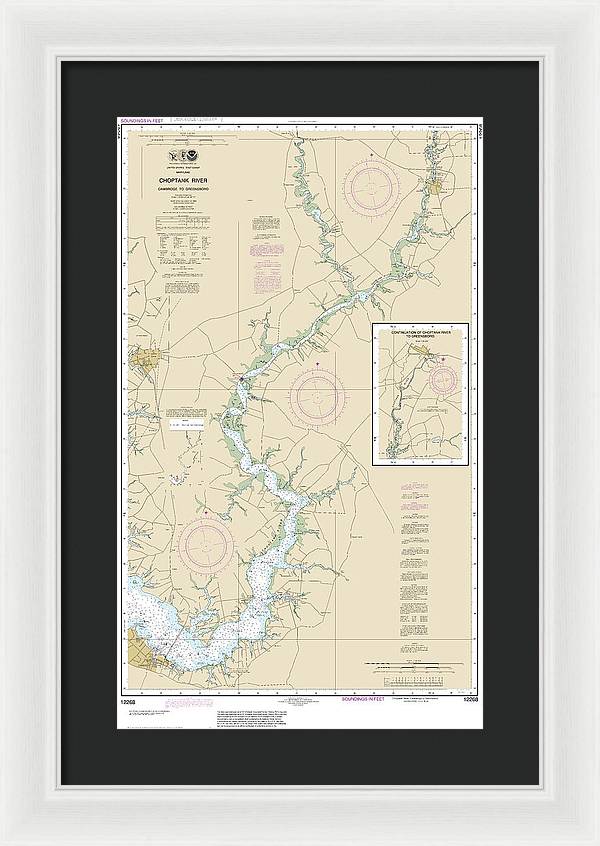 Nautical Chart-12268 Choptank River Cambridge-greensboro - Framed Print