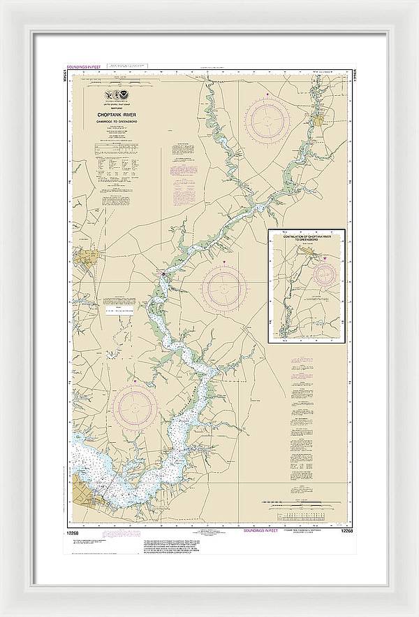 Nautical Chart-12268 Choptank River Cambridge-greensboro - Framed Print