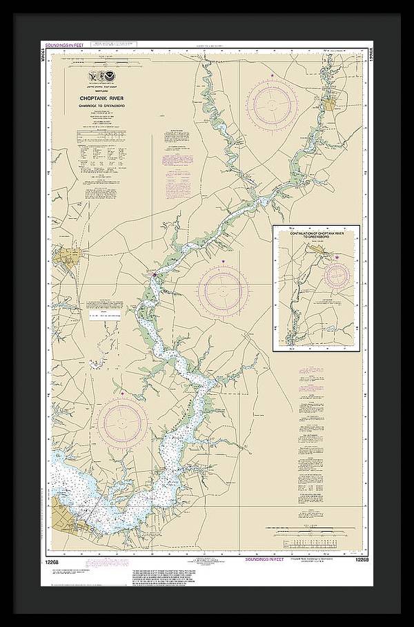 Nautical Chart-12268 Choptank River Cambridge-greensboro - Framed Print