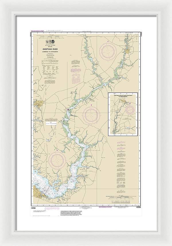 Nautical Chart-12268 Choptank River Cambridge-greensboro - Framed Print