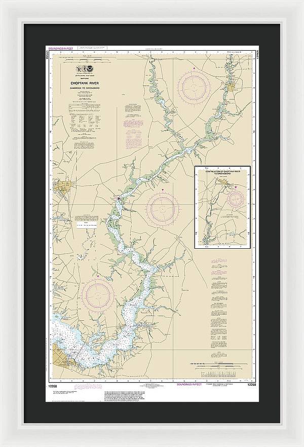 Nautical Chart-12268 Choptank River Cambridge-greensboro - Framed Print