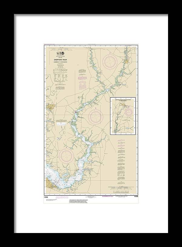 Nautical Chart-12268 Choptank River Cambridge-greensboro - Framed Print