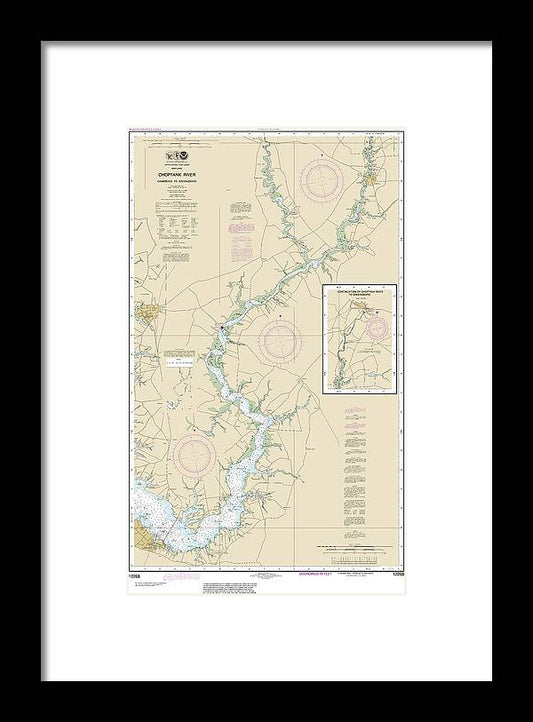 Nautical Chart-12268 Choptank River Cambridge-greensboro - Framed Print