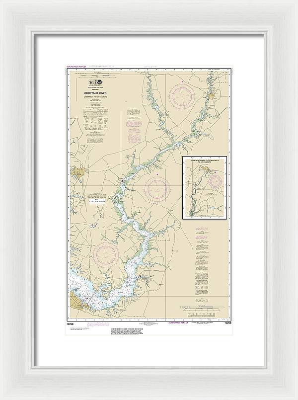 Nautical Chart-12268 Choptank River Cambridge-greensboro - Framed Print