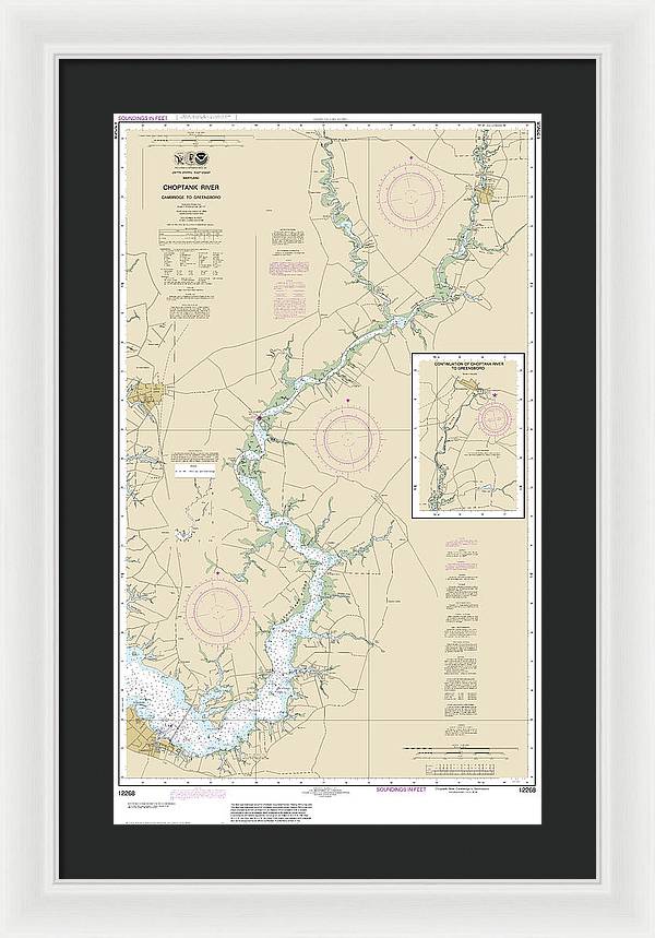 Nautical Chart-12268 Choptank River Cambridge-greensboro - Framed Print