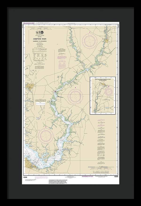 Nautical Chart-12268 Choptank River Cambridge-greensboro - Framed Print